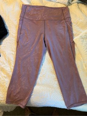 ZYIA Cropped High-Waist Active Leggings in Dusty Mauve xl